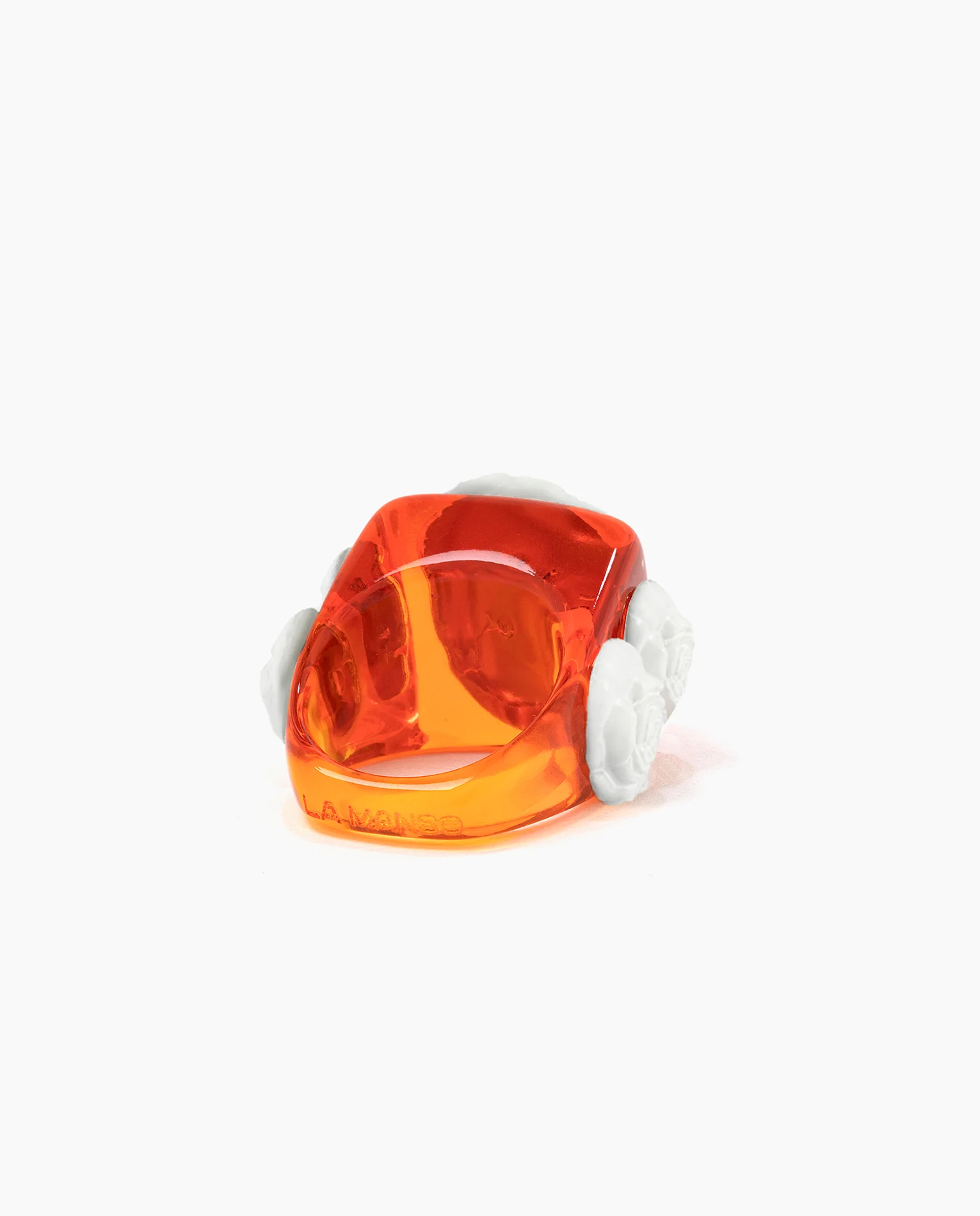 Orange crystal on White Rosetón - Image 3